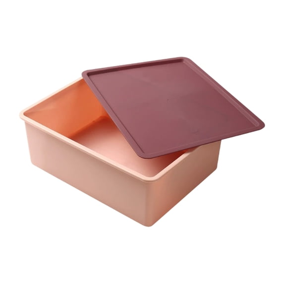Hyknon Plastic Storage Bins with Lids Stackable Portable Storage Box Lightweight Pink Organizer Container for Closet Bathroom Bedroom