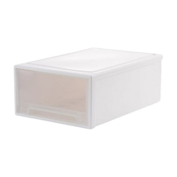 Hyknon Plastic Storage Drawers Stacking Non-Slip Storage Organizer Unit Desktop Transparent Container Bins for School Office Bedroom Supplies
