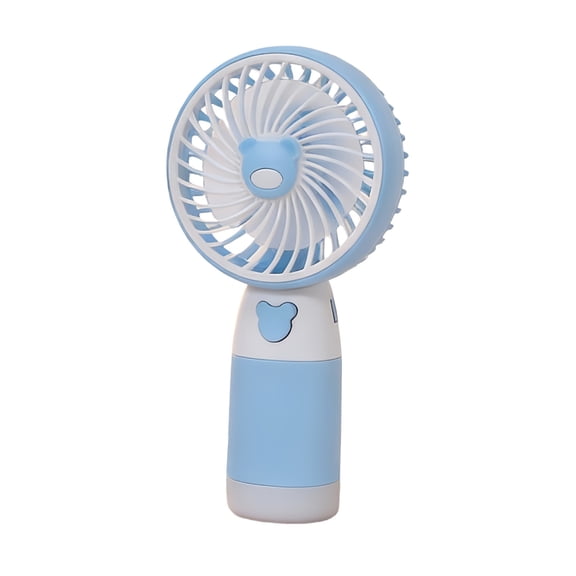 Hyknon Portable Handheld Mini Fan, Cute Powerful Fan with Bear Button, USB Rechargeable Personal Fan with Base, Pocket Lightweight Fan for Women Travel Summer Outdoor Office Home Desk Decor, Blue