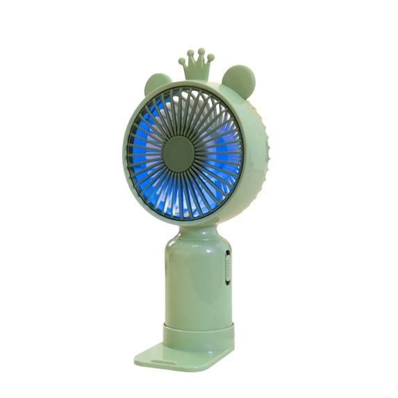 Hyknon Portable Handheld Mini Fan, Cute Powerful Fan with Frog Prince Shaped, USB Rechargeable Personal Fan with Base, Pocket Lightweight Fan for Women Travel Outdoor Office Home Desk Decor, Green