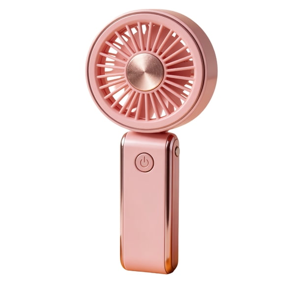 Hyknon Portable Handheld Mini Fan, Simple Powerful Fan with Rope handle, USB Rechargeable Personal Fan with Battery, Pocket Lightweight Fan for Women Travel Summer Outdoor Office Desk Decor, Pink