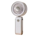 thumbnail image 1 of Hyknon Portable Handheld Mini Fan, Simple Powerful Fan with Rope handle, USB Rechargeable Personal Fan with Battery, Pocket Lightweight Fan for Women Travel Summer Outdoor Office Desk Decor, White, 1 of 6