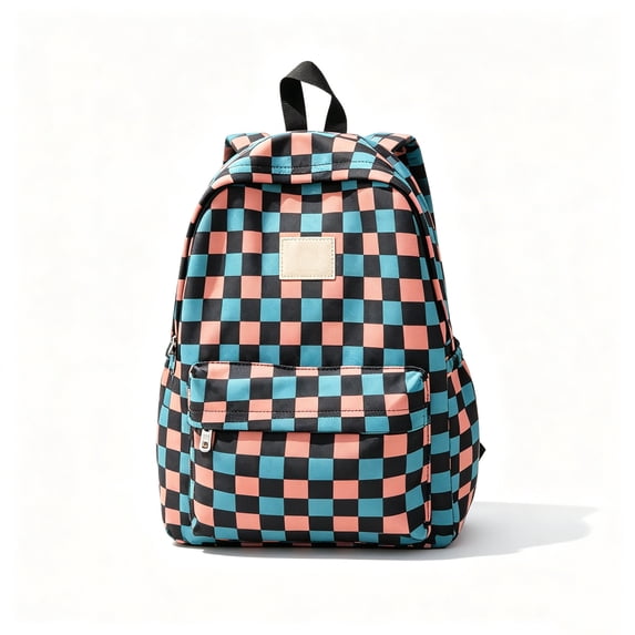 Hyknon Preppy Checkered Backpack for Women, Cute 15 inch Laptop Backpack, Lightweight Waterproof Bookbag, Large Capacity Casual Daypack for Travel Airplane Work College