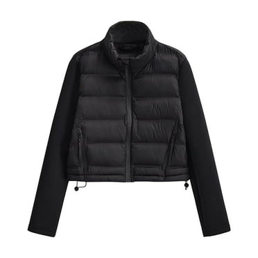 Hyknon Puffer Jacket Womens 2025 Fashion Lightweight Basic Solid Color Versatile Down Jacket Casual Full Zipper Long Sleeve Winter Coats for Women
