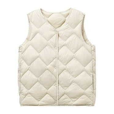 Hyknon Puffer Vest for Women 2025 Fashion Sleeveless Winter Cropped Outerwear Warm Puffer Lightweight Stand-up Collar Down Jacket with Pockets