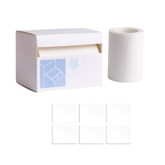 Hyknon Pull-Out Transparent Sticky Notes, 2.7×2.1 Inch Themed Adhesive Tearable Memo Notes, Free-Cut Office Stickers Note Tapes, Decorative Patterned Note Strips for Office Plan Organization, White