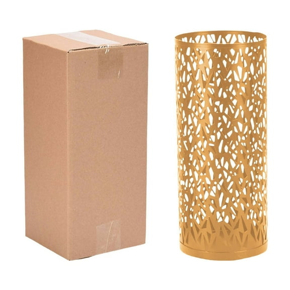 Hyknon Round Umbrella Stand Rack Free Standing Umbrella Holder Bin Plstic Hollowed Plant Pots Canes Walking Sticks Holder for Entryway Home Office (5.9x13.8Inch)