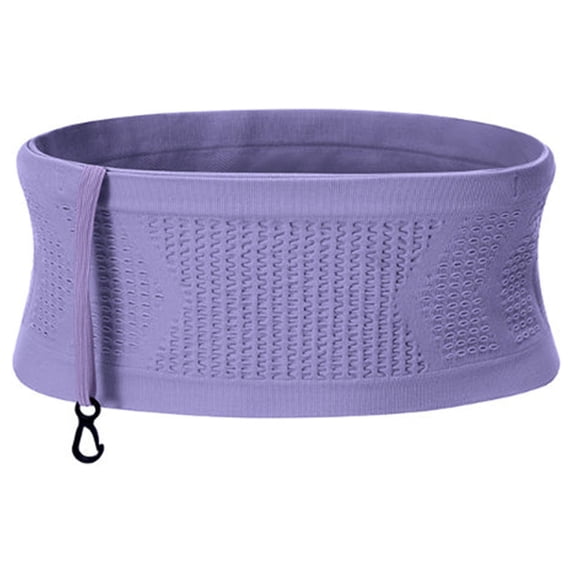 Hyknon Running Belts for Women Men, Elasticity Large Running Belt with Hook, Slim Tool Belt Phone Holde Waist Pack, Moisture Wicking Running Fanny Pack for Walking Sports Hiking Workout, Purple