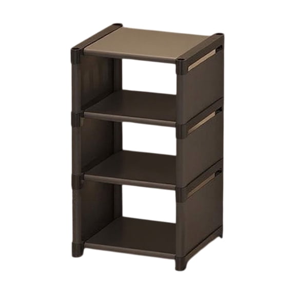 Hyknon Shoe Rack Organizer 4-Tier Non-Slip Sturdy Shoe Storage Cabinet Plastic Black Shoe Shelf Rack Space Saving for Entryway Dormitory Home