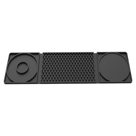 Hyknon Silicone Bar Mat for Countertop Protector Non-Slip Quiack-Drying Bar Mats with Cutting Board Foldable Black Spill Mat for Kitchen Outdoor Bar Accessories