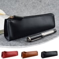 thumbnail image 1 of Hyknon Slim Pencil Case, Waterproof Small Pencil Pouch with Zipper, Durable Portable Pen Holder Organizer for Daily Office & Travel Storage, PU, Black, 1 of 7