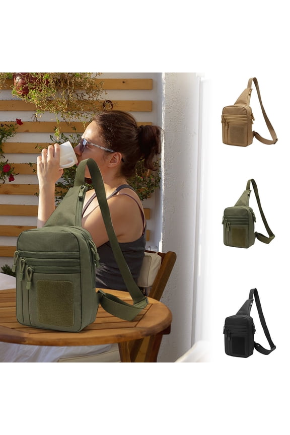 Sling Chest Bag Waterproof Lightweight Crossbody Bag Durable Travel Shoulder Bag Green Daypack for Women Men Hiking