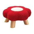 thumbnail image 1 of Hyknon Small Foot Stool Step Stool Flower Shaped Fluffy Footstool with Non-Skid Wooden Legs Soft Under Desk Footrest for Living Room, Bedroom, 1 of 5