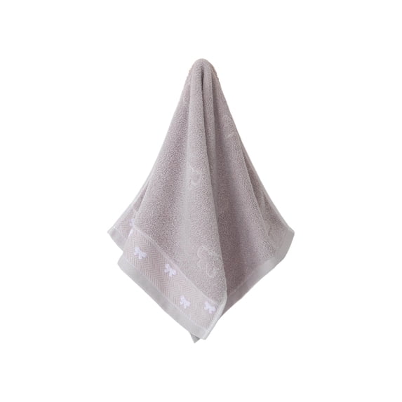 Hyknon Soft Hand Towels with Bows Pattern for Bathroom, 14x30" Absorbent Lightweight Quick Dry, Gray Bath Face Towels, Reversible Washcloths for Kitchen Beach Gym Spa
