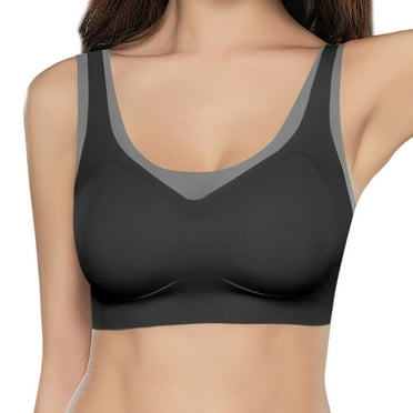 Hyknon Sports Bras for Women No Underwire Seamless Full Coverage Comfortable Everyday Bra Loose Plus Size Solid Color Push up Full Coverage Sports Bras