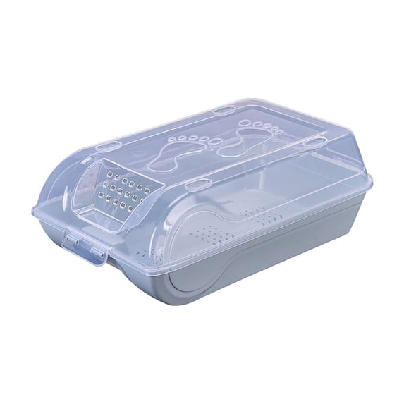 Hyknon Stackable Clear Shoe Boxes Dirt Proof Breathable Shoe Storage Containers Plastic Portable Shoe Organizer for Home Travel Sneakers