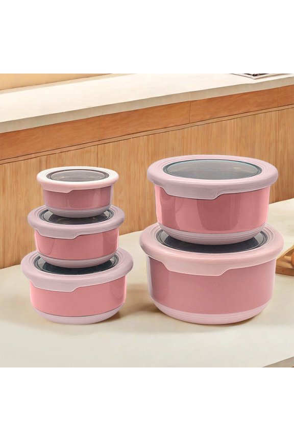 Stainless Steel Food Storage Containers, Leakproof Airtight Bento Lunch Box with Lid, Stackable Reusable Metal Containers, Fresh preservation box for Travel Picnic Work, (Pink,S)