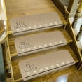 thumbnail image 1 of Hyknon Stair Treads for Wooden Steps 22X9" Non-Slip Cute Carpet Mat with Lights Washable Beige Stair Runner Decorative Stair Rugs for Indoor Safety, 1 of 6