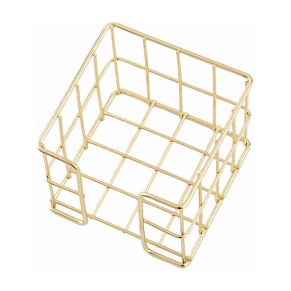Hyknon Sticky Note Holder Metal 3.7x3.7" Post It Note Dispenser Grid Gold Notepad Holder for Office Desk Organizer Supplies