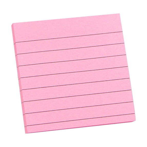 Hyknon Sticky Notes 3x3 Inch, 100 Sheets Lined Self-Stick Pads Bright Colors Sticky Note, Recyclable Stickers Note Tabs, Easy to Post Removable Reminder Labels for Home Office Notebook Daily, Pink