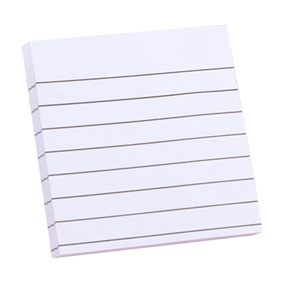 Hyknon Sticky Notes 3x3 Inch, 100 Sheets Lined Self-Stick Pads Bright Colors Sticky Note, Recyclable Stickers Note Tabs, Easy to Post Removable Reminder Labels for Home Office Notebook Daily, White