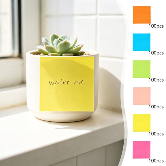 Hyknon Sticky Notes 3x3 Inch, 100 Sheets/Pad Self-Stick Pads Bright Colors Sticky Note, Recyclable Stickers Note Tabs, Easy to Post Removable Reminder Labels for Home Office Notebook Daily, Red