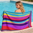 thumbnail image 1 of Hyknon Striped Oversized Beach Towel Super Absorbent Soft Beach Towels Quick Dry Fade Resistant Pool Towels for Travel Swimming ,31.5x63", Machine Washable, 1 of 6