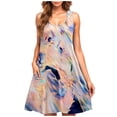 thumbnail image 1 of Hyknon Sundresses for Women 2025 Casual Loose Plus-size Sleeveless Crew Neck Flowy Dresses Summer Fashion Boho Floral Printed A-line Midi Dresses, 1 of 5