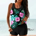 thumbnail image 1 of Hyknon Tankini Swimsuits for Women 2025 Conservative Floral Printed Two Piece Set Bathing Suits Summer Casual Swing Loose Plus Size Swimsuits with Boyshorts, 1 of 6
