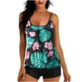 thumbnail image 1 of Hyknon Tankini Swimsuits for Women Floral Printed Loose Plus Size Two Piece Bathing Suits with Boyshorts Conservative Stretch High Waisted Swimsuits, 1 of 5