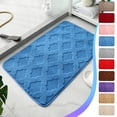 thumbnail image 1 of Hyknon Thickened Bathroom Rugs Non-Slip Soft Bath Mat for Shower Toilet Washable Absorbent Carpet for Living Room Restroom, Blue, 31.5x19.7", Easy to Clean, 1 of 7