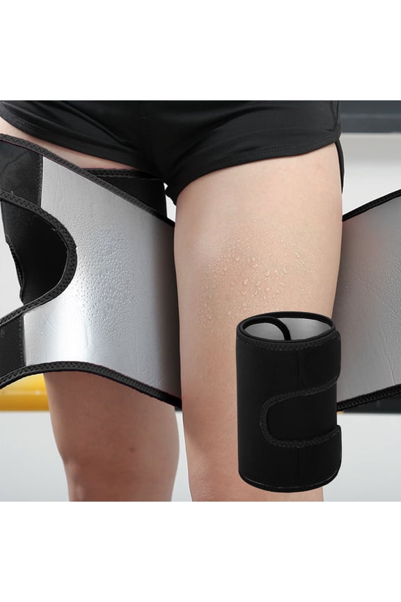 Thigh Trimmers for Women Men, Thigh Wraps Support with Adjustable Compression, Body Wrap Waist Trainer, Thigh Sleeve Sports Protective Equipment, Slimming Workout Gear Fat Burn, Black