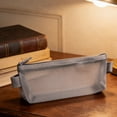 thumbnail image 1 of Hyknon Transparent Mesh Pencil Cases, Simple Large Capacity Stationery Bag with Zipper, Portable Rectangular Pencil Case Pouch, Multi-Functional Stationery Pouch for Makeup Office Travel Daily, Gray, 1 of 6