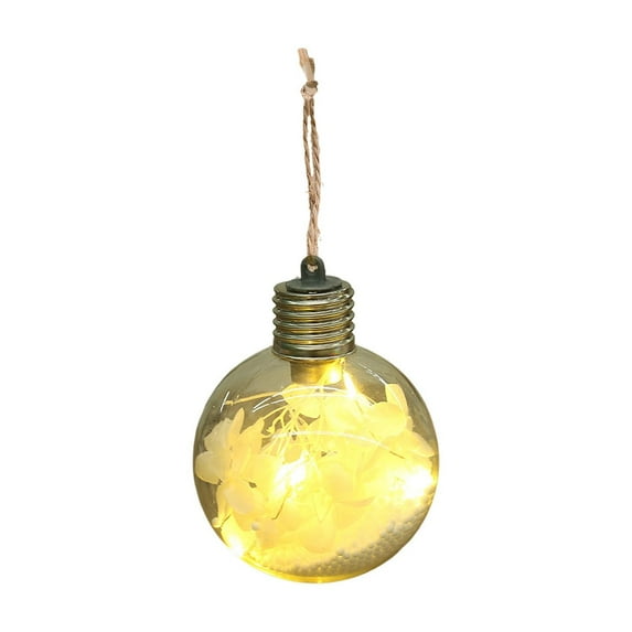 Hyknon Vintage Christmas Tree Lights Fall Decor Shatterproof Flower Round String Lights with LED Transparent Hanging Ornaments for Christmas Decoration Home Party