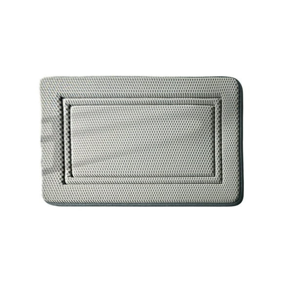 Hyknon Washable Non-Slip Bathroom Rugs, Absorbent Quick Dry Bath Shower Mat, Super Soft Gray Bath Rugs for Toilet Bathtub Entryway, 15.7x23.6",