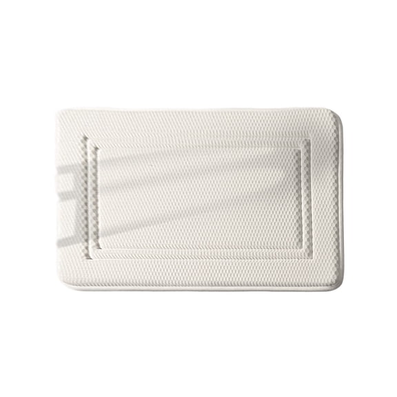 Hyknon Washable Non-Slip Bathroom Rugs, Absorbent Quick Dry Bath Shower Mat, Super Soft White Bath Rugs for Toilet Bathtub Entryway, 15.7x23.6",