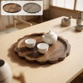 thumbnail image 1 of Hyknon Wood Serving Trays, Multi-Shapes Flower Round Irregular Serving Dishes, Small Food-Safe Easy Clean Decorative Trays Platter, Durable Serving Trays for Fruit Tea Dessert Coffee Snack Jewelry, 1 of 7