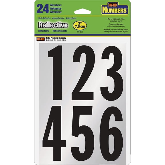 Hyko Prod. Midwest Fastener Hy-Ko Reflective Vinyl Number - Pack of 8