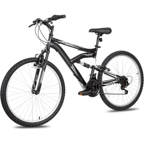 Hykolity 26 in Mountain Bike Sport Bicycle, 18 Speed Mtb Cycling for Adult Men Women Age 14+, Dual Full Suspension Outdoor Sport Bikes, Black