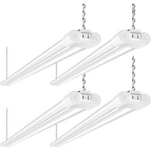 Hykolity 4 Pack 4FT LED Shop Light Linkable, 4400lm, 42w(250w Equivalent), 5000K Utility Shop Lights, Hanging or Flush Mount, with Power Cord and On/Off Switch