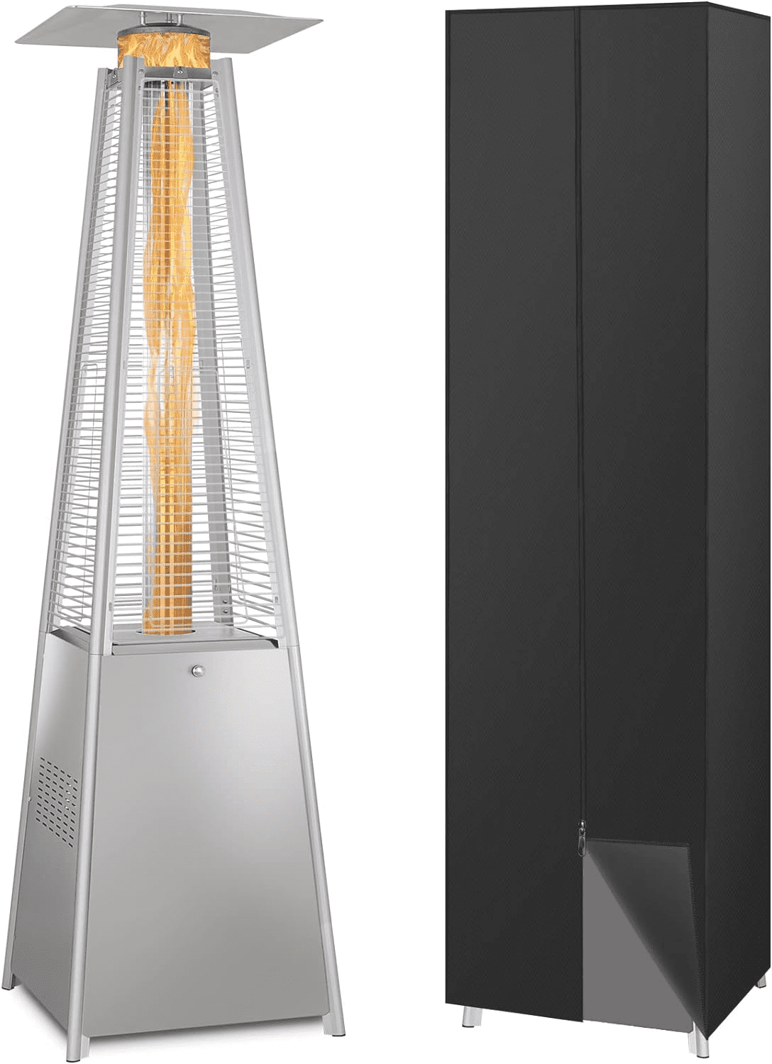 Hykolity 48000 BTU Pyramid Patio Heater, Glass Tube Propane Patio