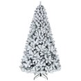 thumbnail image 1 of Hykolity 6ft Snow Flocked Artificial Christmas Tree with Pine Cones, 764 Tips, Metal Stand and Hinged Branches, 1 of 9