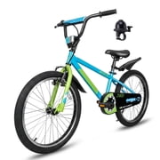 Hykolity BMX Kids Bike 20 In Beginner Bicycle For Child Boys Girls Ages 6-12 with High Carbon Steel Frame Adjustable Seat Kickstand, Blue