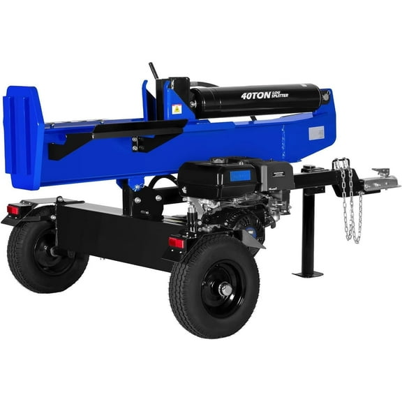 Hykolity 40-T Gas Log Splitter Full Beam, Horizontal/Vertical Auto Return Wood Splittert, with Towing Connections