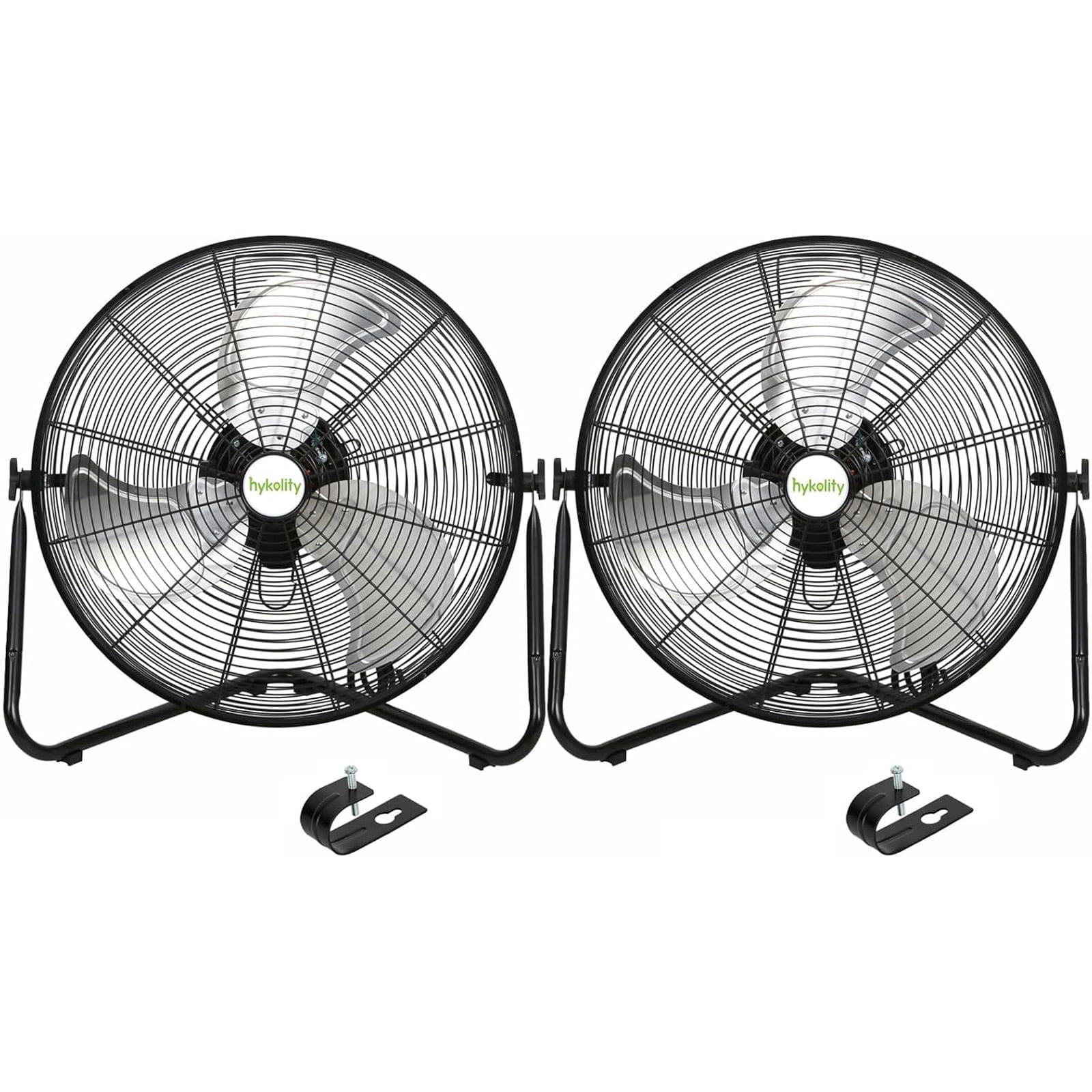 Hykolity Industrial Floor Shop Fans,Heavy Duty Commercial Metal Fan, High Velocity Powered Big Large Garage Fans, 20 Inch 4600 CFM 3 Speeds Outdoor Indoor Strong Work Fans For Large Home,2 packs