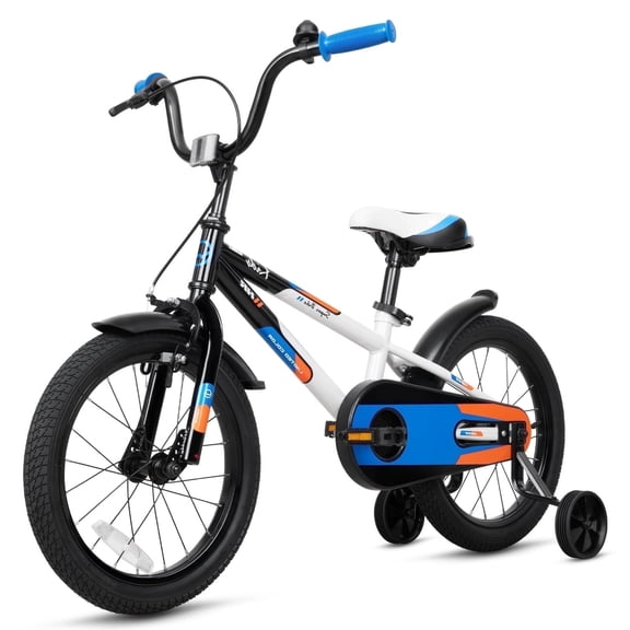 HykolityKids Bike, 16 20 Inch Children Bicycle for Boys & Girls Ages 4-6 Years Old, Rider Height 38-48" Child Sport Bike BMX Handbar includes Training Wheel Black White