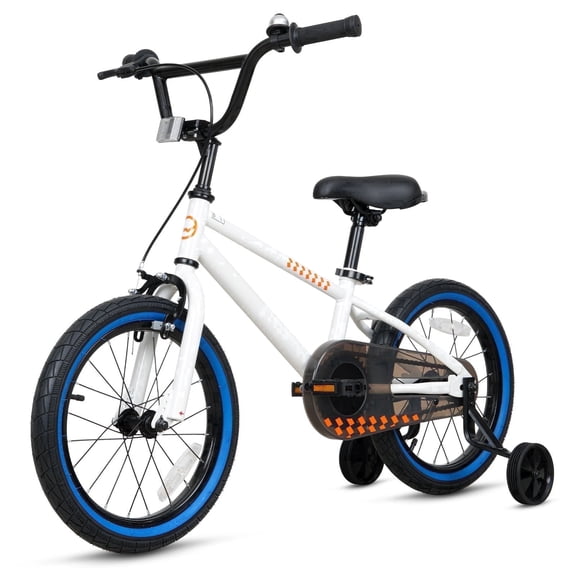 Hykolity Kids Bike Boy Girl Bicycle 16 inch for Children Age 4-6 Height 38-48" Child Sport Bike BMX Handbar includes Training Wheel White