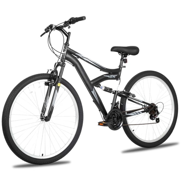 Hykolity Mountain Bike 27.5 Inch MTB Sport Shocker Bicycle 18 Speed Full-Suspension Outdoor Cycling for Adult Men Woman