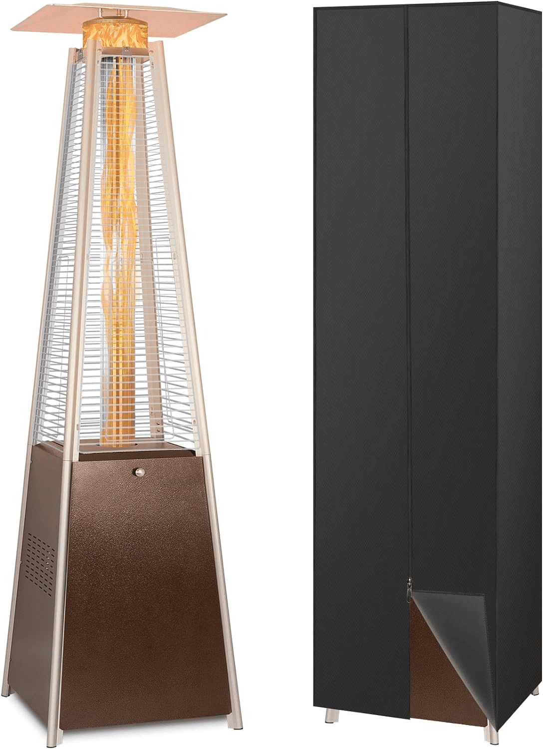 Hykolity Pyramid Patio Heater, 48000 BTU Glass Tube Propane Patio