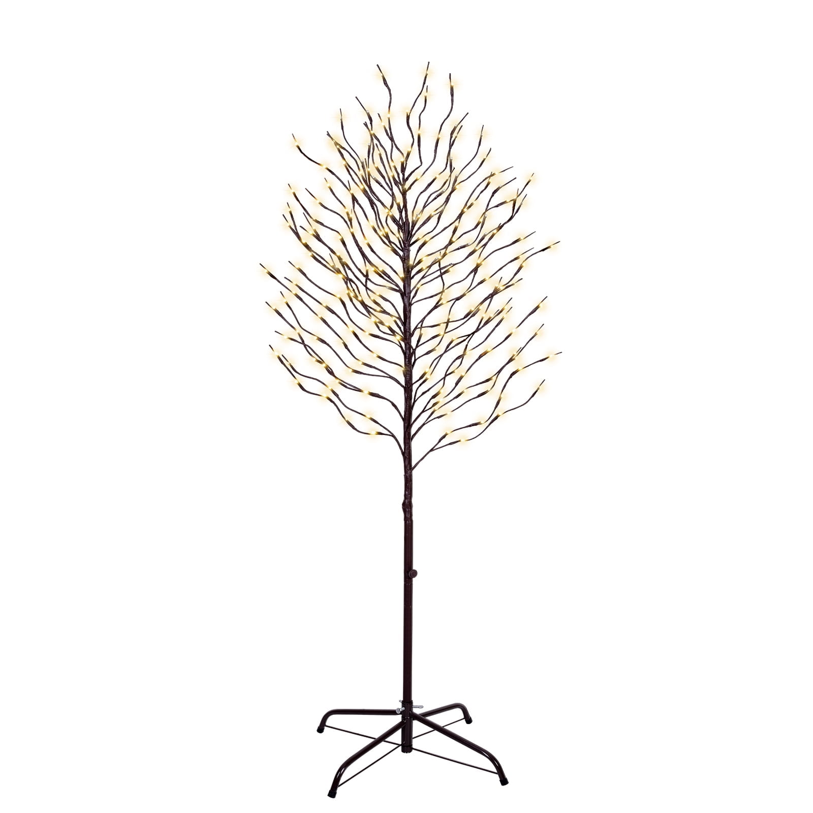 Hykolity Star Light Tree, 5ft Lighted Branches with Warm White Fairy Lights, Indoor Outdoor Christmas & Wedding Decor (Brown Branch Star Trees)